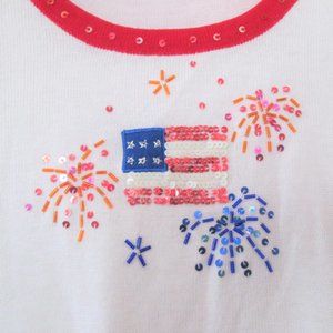 vintage fourth of july 4th sweater size large